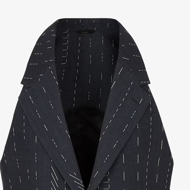 Purchase FENDI Biru Jacquard Single-Breasted Casual Vest Lelaki. FJ0794AR91F03LQ