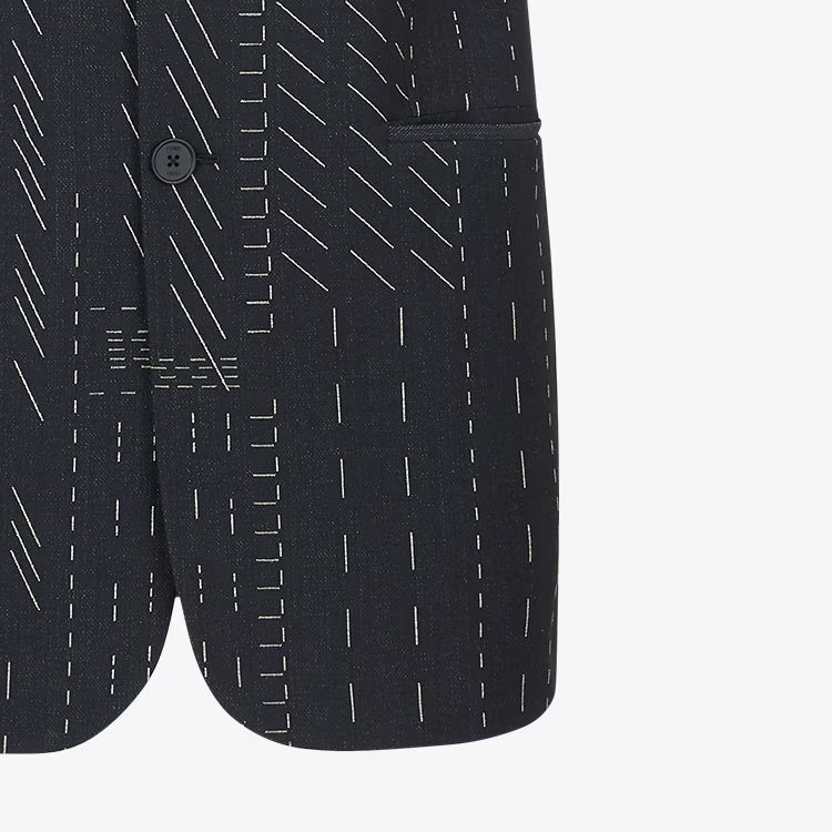 Cheap FENDI Biru Jacquard Single-Breasted Casual Vest Lelaki. FJ0794AR91F03LQ