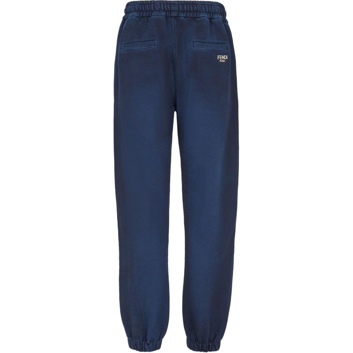 FENDI  Blue Logo Patch Knit Jogger Pants with Elastic Waistband. FB0942APM9F0QC7 圖 3