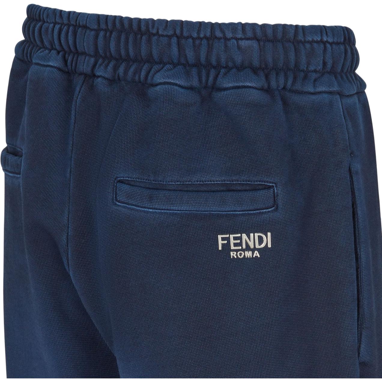 FENDI  Blue Logo Patch Knit Jogger Pants with Elastic Waistband. FB0942APM9F0QC7 圖 5