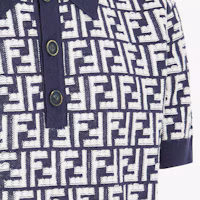 Purchase FENDI 藍色印花短袖針織POLO衫 FZC349AR85F04V6