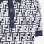 Purchase FENDI Blue Logo Print Short Sleeve Knit Polo Shirt FZC349AR85F04V6
