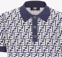 Sizing FENDI 藍色印花短袖針織POLO衫 FZC349AR85F04V6