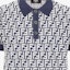 Cheap FENDI Blue Logo Print Short Sleeve Knit Polo Shirt FZC349AR85F04V6