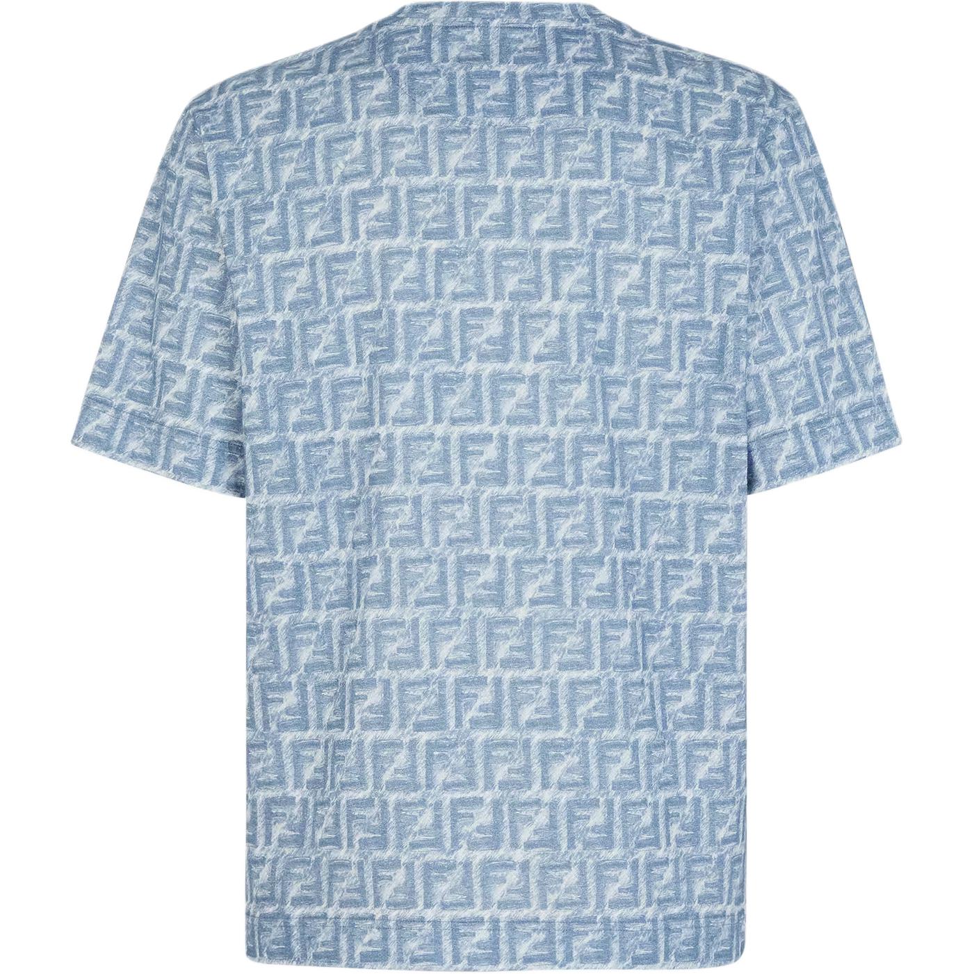 Lookbook FENDI 藍色Logo印花大尺碼圓領T恤 SS24 FY0936AR79F0GCT