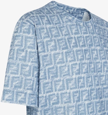 FENDI Blue Logo Printed Oversized Crewneck T-Shirt SS24. FY0936AR79F0GCT Shop FENDI Blue Logo Printed Oversized Crewneck T-Shirt SS24. FY0936AR79F0GCT