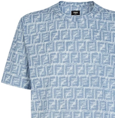 FENDI Blue Logo Printed Oversized Crewneck T-Shirt SS24. FY0936AR79F0GCT Purchase FENDI Blue Logo Printed Oversized Crewneck T-Shirt SS24. FY0936AR79F0GCT