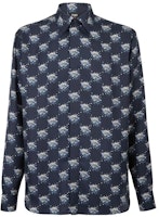 FENDI Blue Long-Sleeve Shirt with Monogram and Square Neckline. FS1038AQIGF1AJR FENDI Blue Long-Sleeve Shirt with Monogram and Square Neckline. FS1038AQIGF1AJR