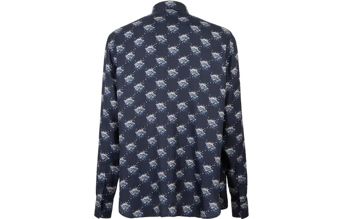 Lookbook FENDI 藍色長袖上衣附字母印花及方領設計。 FS1038AQIGF1AJR