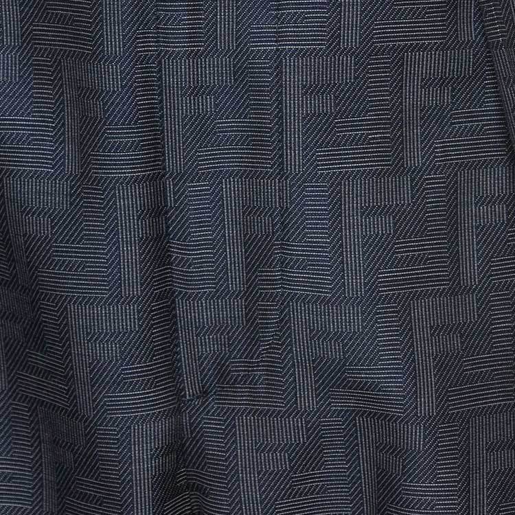 Details for 芬迪 蓝色中腰标志提花褶皱休闲裤. FB0767APOKF0QA2