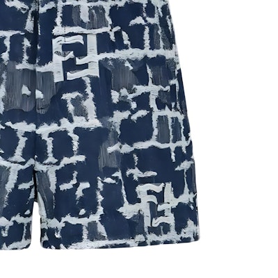 FENDI Blue Mid-Waist Zipper Straight Casual Shorts with All-Over Print FLP347AR9NF0-UV2 Sizing FENDI Blue Mid-Waist Zipper Straight Casual Shorts with All-Over Print FLP347AR9NF0-UV2