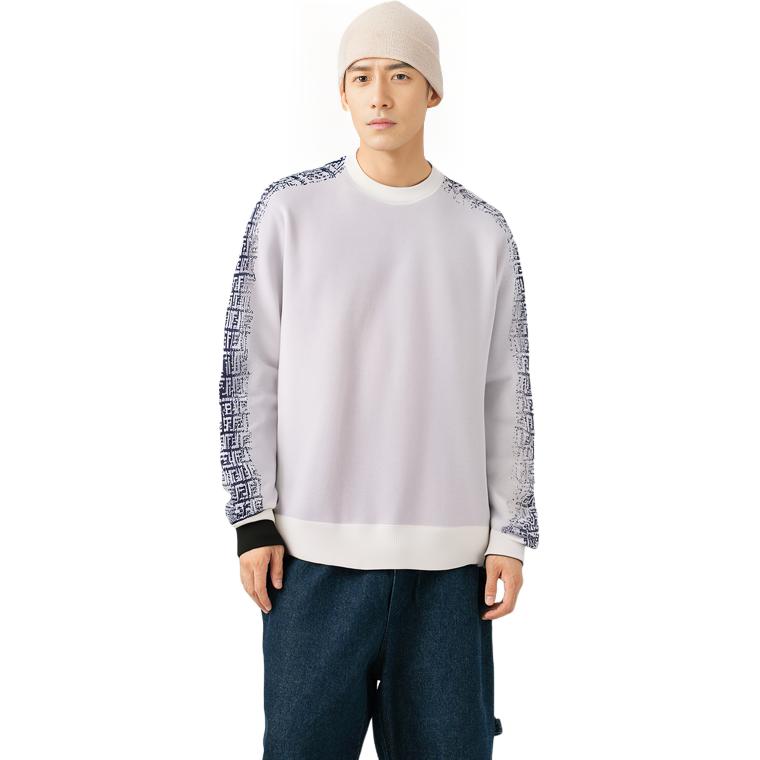 FENDI  Blue White Crewneck Sweater with Side Letter Logo. FZX005AN3YF0MYN 圖 5