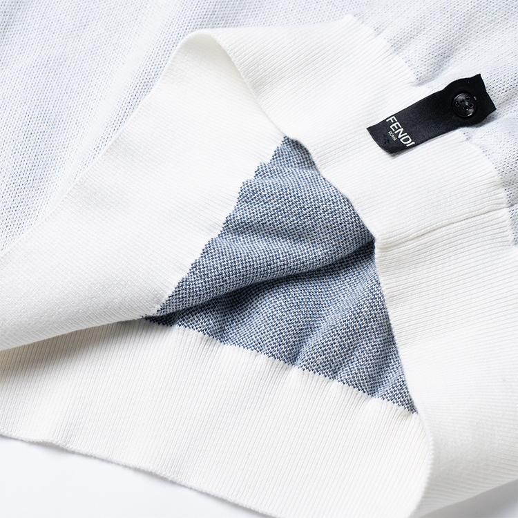 FENDI  Blue White Crewneck Sweater with Side Letter Logo. FZX005AN3YF0MYN 圖 7