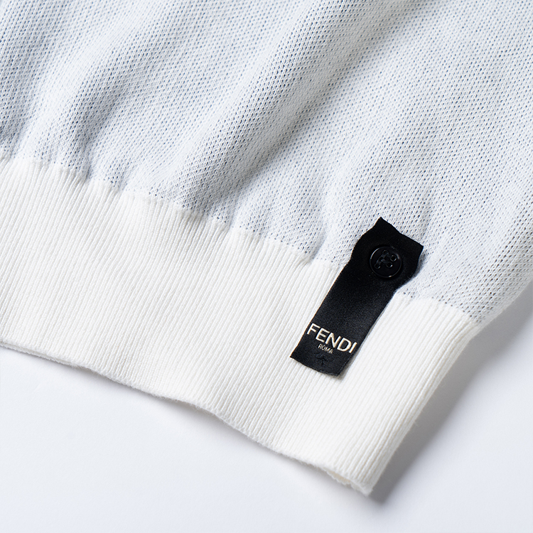 FENDI  Blue White Crewneck Sweater with Side Letter Logo. FZX005AN3YF0MYN 圖 8