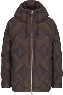 FENDI Brown Down Jacket with Drawstring Hood and Zipper Side Pockets. FAA911AQNHF0-HCU Buy FENDI Brown Down Jacket with Drawstring Hood and Zipper Side Pockets. FAA911AQNHF0-HCU