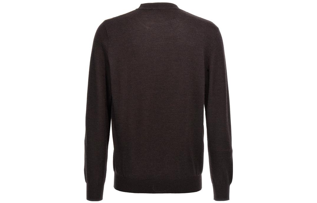 Lookbook FENDI 棕色字母印花拼色圓領毛衣. FZX091APJKF1M2Q