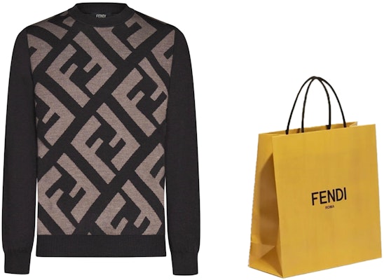 FENDI Brown Letter Print Colorblock Crewneck Sweater. FZX091APJKF1M2Q Shop FENDI Brown Letter Print Colorblock Crewneck Sweater. FZX091APJKF1M2Q