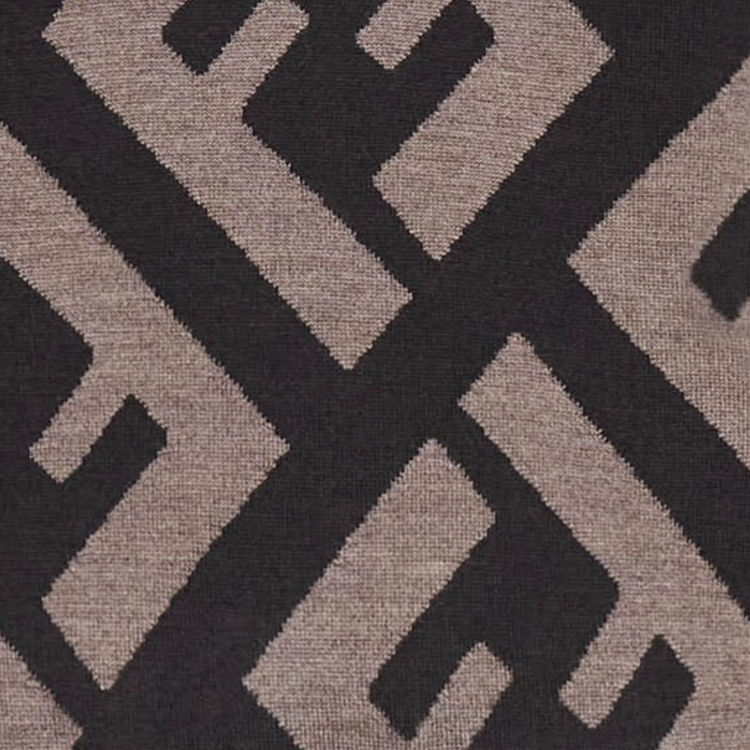 Cheap FENDI 棕色字母印花拼色圓領毛衣. FZX091APJKF1M2Q