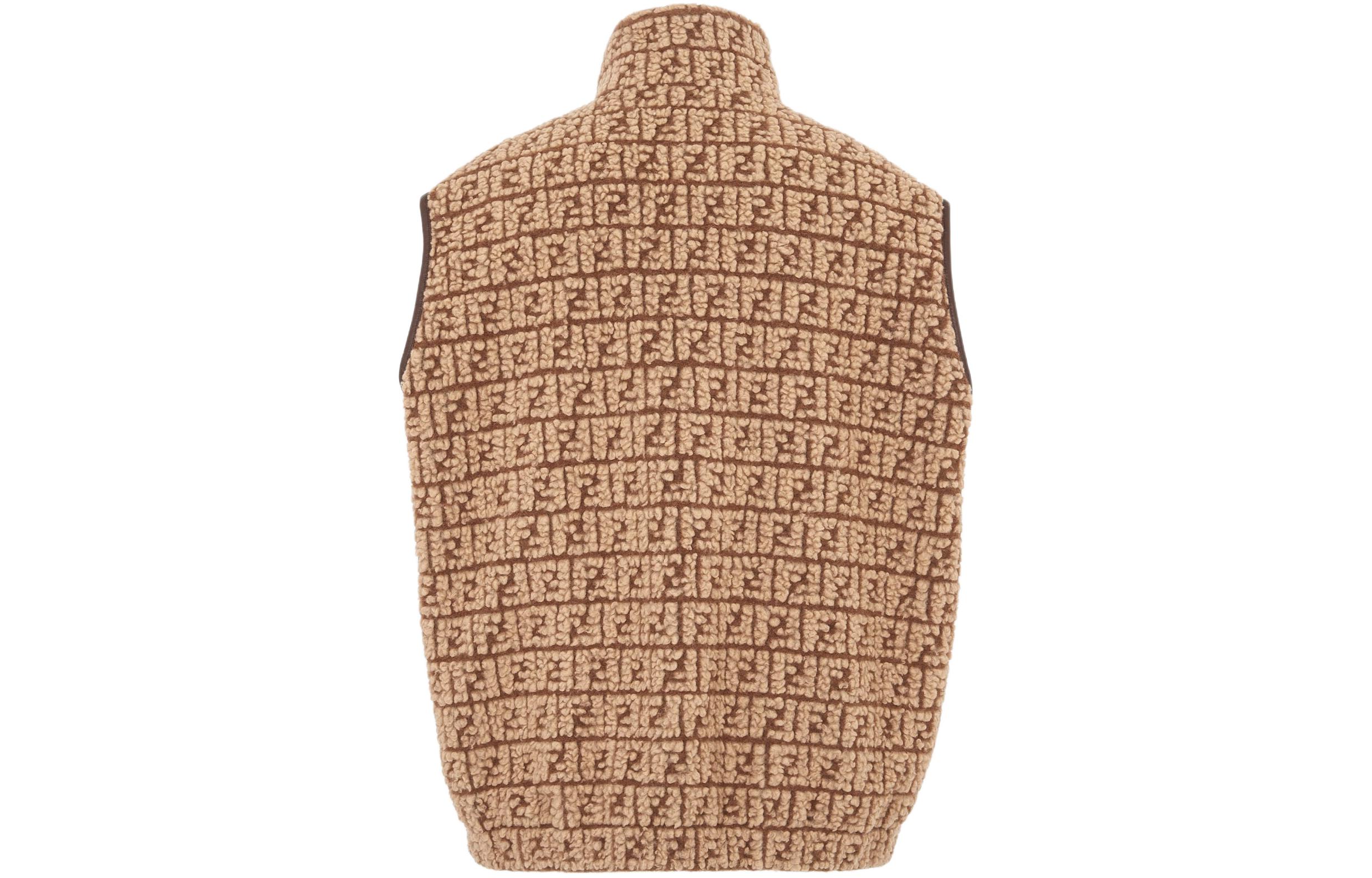 Lookbook FENDI 棕色标志提花拉链马甲 FT0060APOPF1EPI