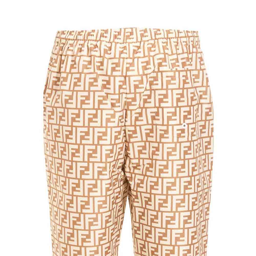 Sizing FENDI Seluar Santai Coklat Corak Logo Potongan Lurus Fit Relaks. FAB527A797F1200