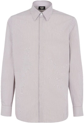 FENDI Brown Long Sleeve Striped Button-Up Shirt FS0585APQ3F06WU Order FENDI Brown Long Sleeve Striped Button-Up Shirt FS0585APQ3F06WU