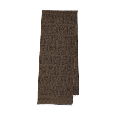 FENDI Brown Printed Wool Scarf FXS124APW4F13D6