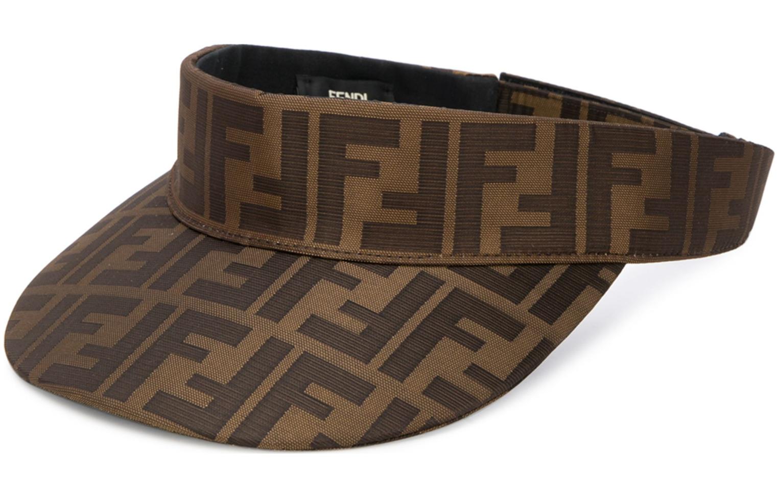FENDI  Brown UV Protection Hat with Logo Design - Cotton, Polyamide, Polyester. FXQ766AAG9F15B6