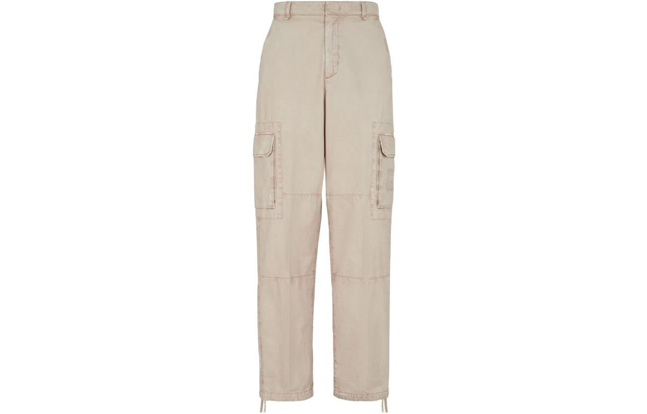 FENDI  Casual Pants Light Brown Solid Color with Logo Embroidery. FB0886AO6YF1LU2