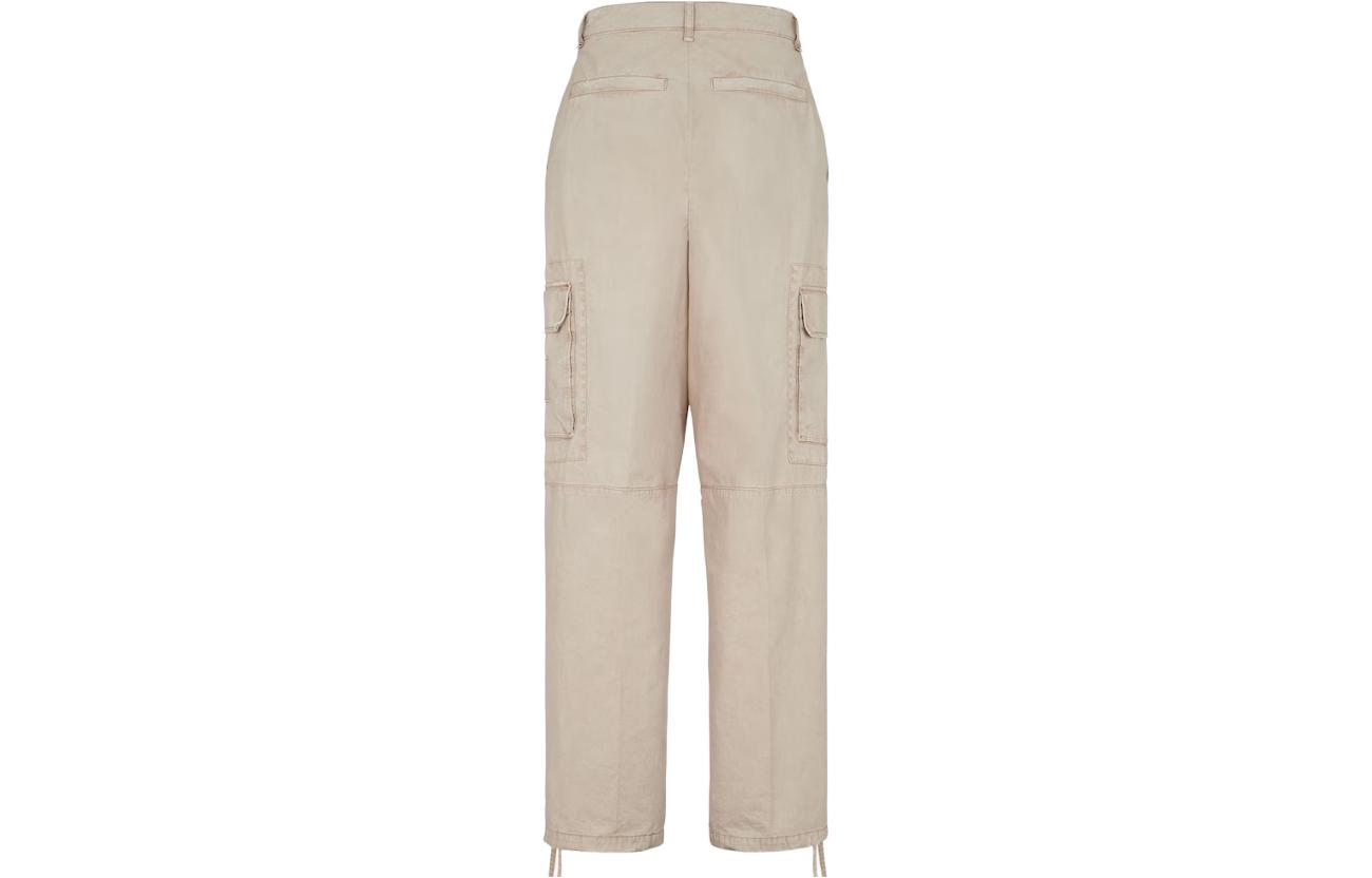 Lookbook 芬迪浅棕色纯色休闲裤，刺绣Logo设计。 FB0886AO6YF1LU2