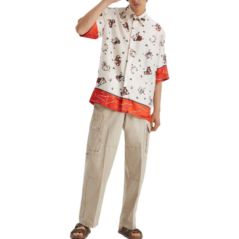 Shop 芬迪浅棕色纯色休闲裤，刺绣Logo设计。 FB0886AO6YF1LU2