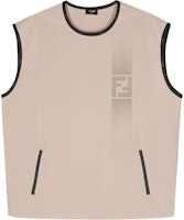 FENDI Color-Edge Logo Pattern Tank Top in Almond Beige. FAF711AR53 FENDI Color-Edge Logo Pattern Tank Top in Almond Beige. FAF711AR53