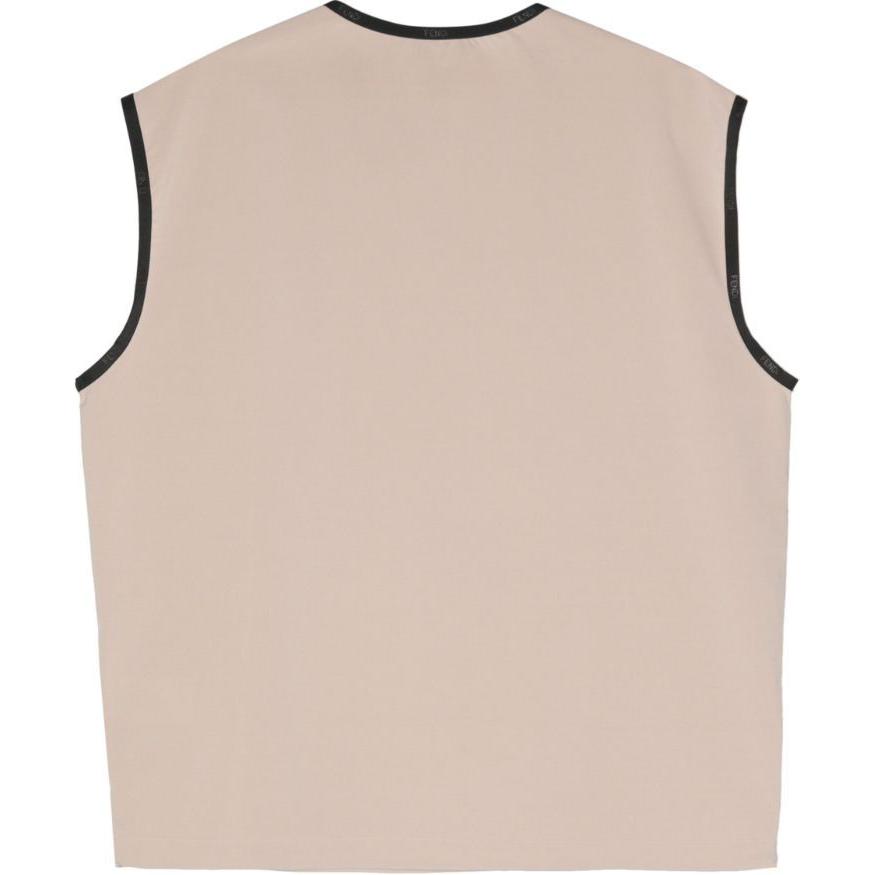 Lookbook 펜디 컬러 엣지 로고 패턴 탱크탑 아몬드 베이지. FAF711AR53