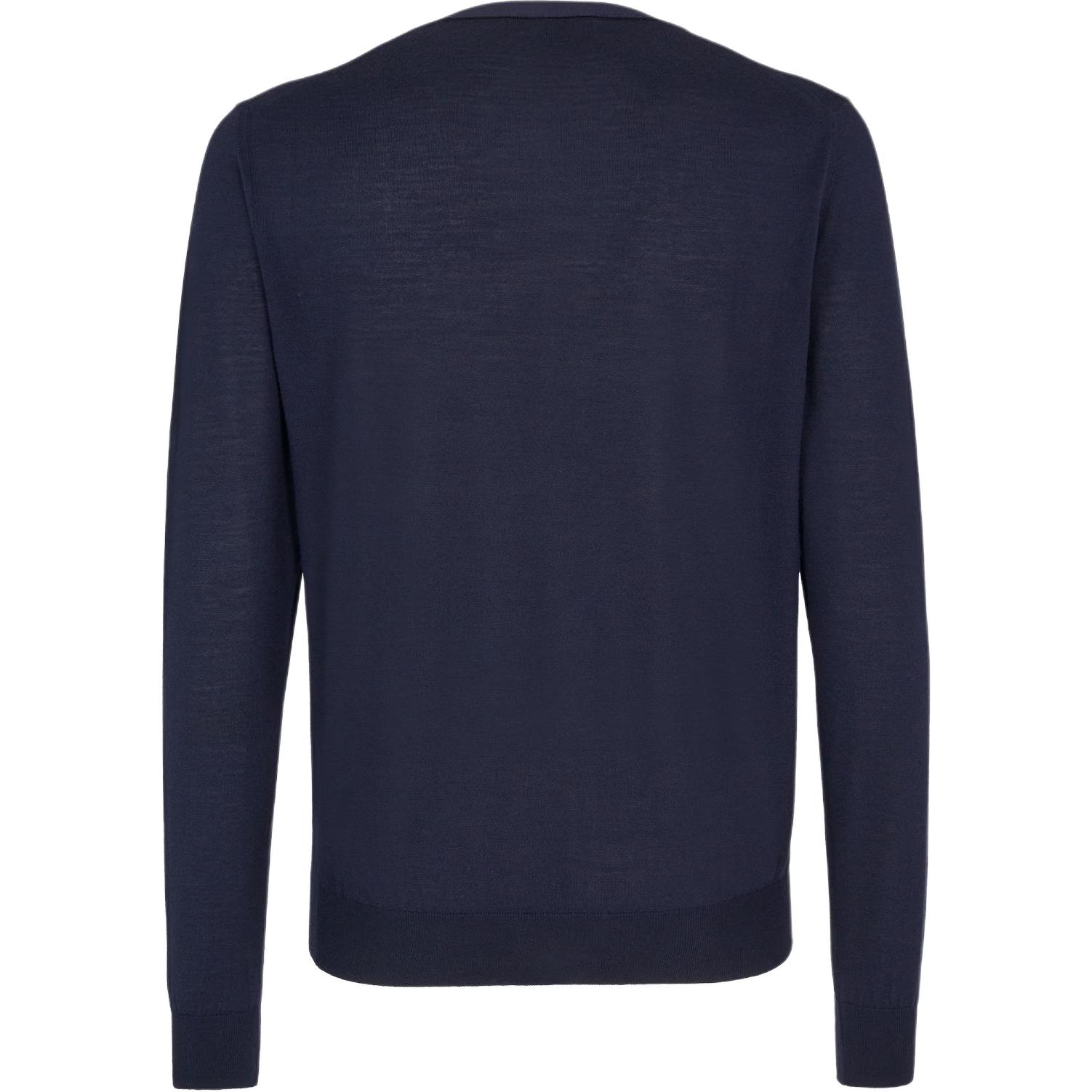 Lookbook FENDI 深蓝色V领纽扣休闲针织开衫毛衣. FZC491AR88F0H5A