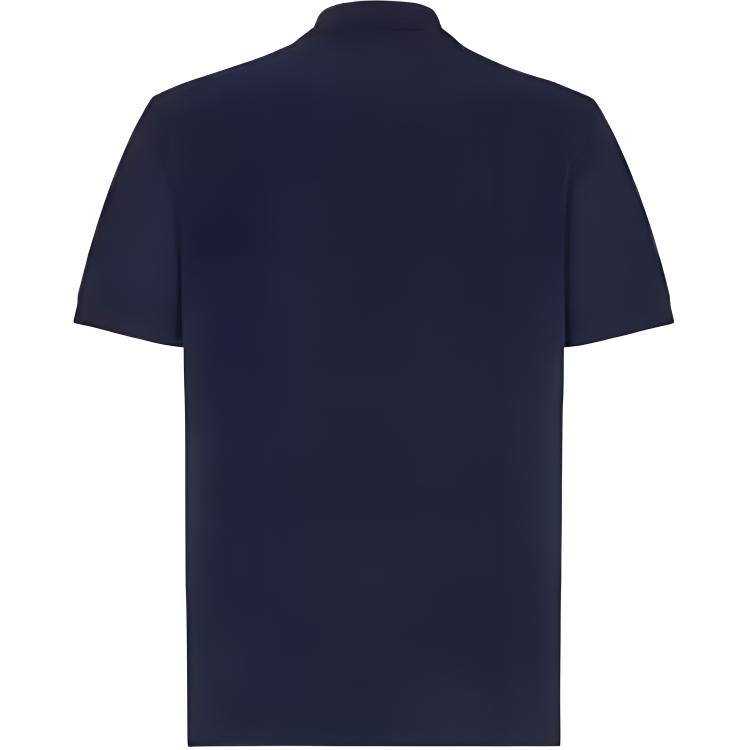 Lookbook FENDI Polo Azul Manga Corta con Logo Bordado y Color Sólido. FY0985AR6XF0QG3