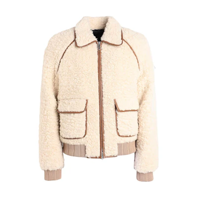 FENDI FW22 Beige Slim Fit Zip-Up Jacket with Collar - Minimalist Design. FW1163AKTPF0PKL