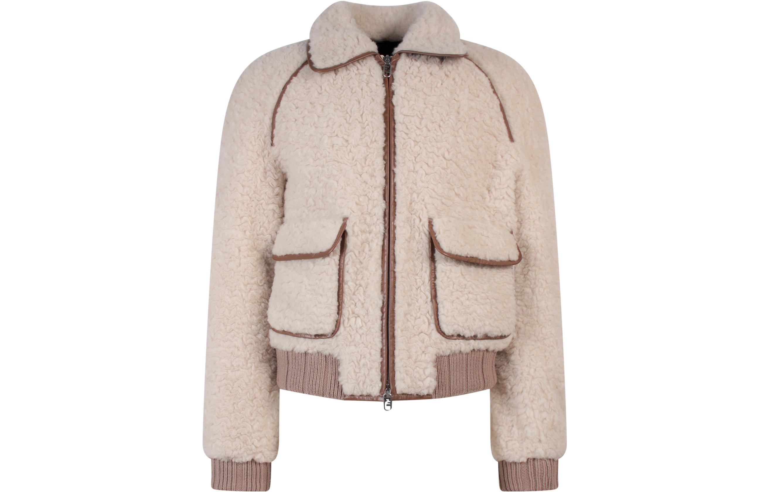Order FENDI FW22 米色修身翻領拉鍊外套 - 極簡設計 FW1163AKTPF0PKL