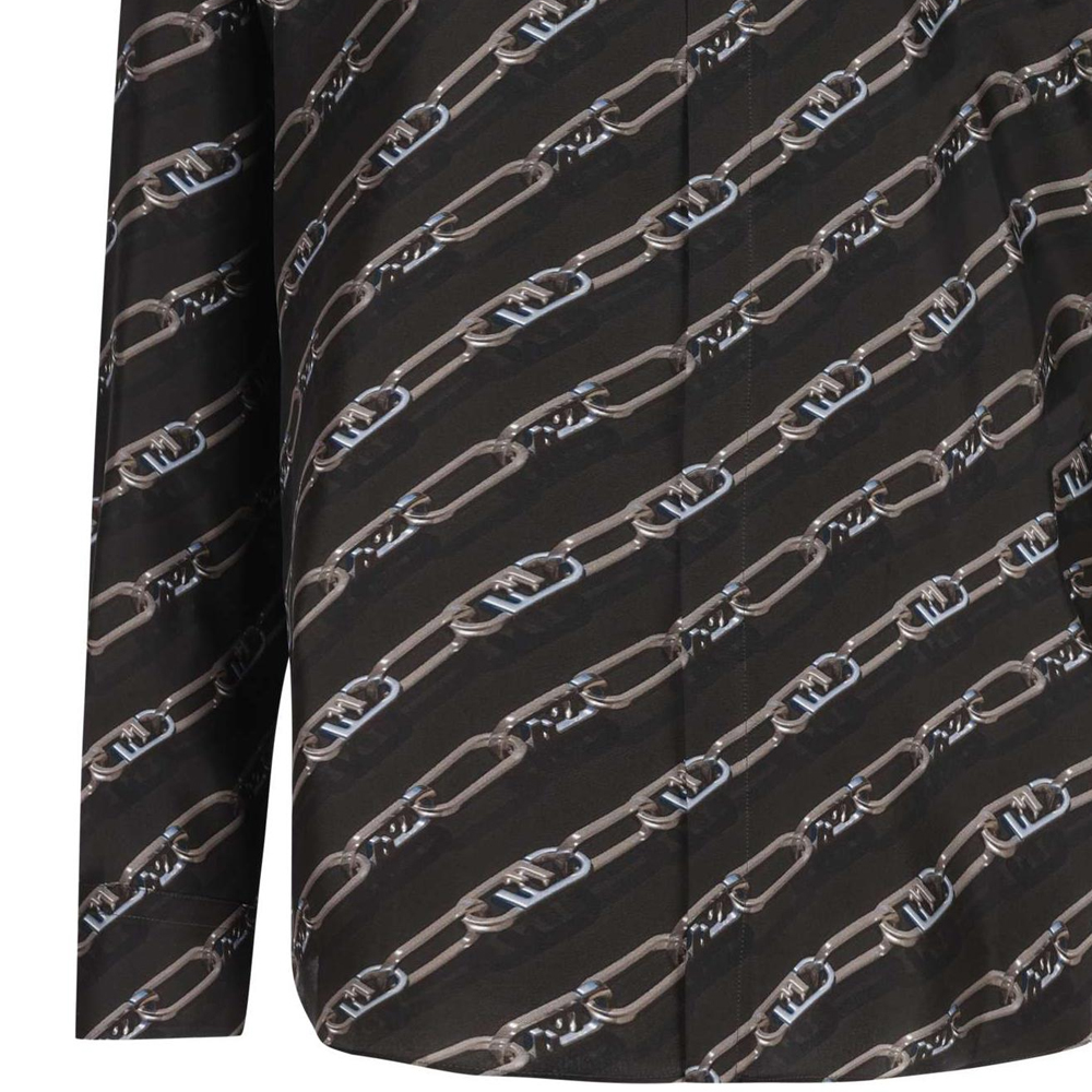 Purchase 芬迪 FW22 黑色图案长袖衬衫 FS0585AL2MF0UU0