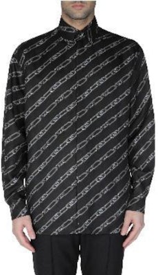 FENDI FW22 Black Pattern Button-Up Long Sleeve Shirt. FS0585AL2MF0UU0 Details for FENDI FW22 Black Pattern Button-Up Long Sleeve Shirt. FS0585AL2MF0UU0