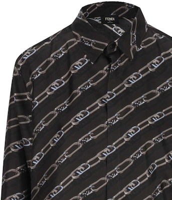 FENDI FW22 Black Pattern Button-Up Long Sleeve Shirt. FS0585AL2MF0UU0 Sizing FENDI FW22 Black Pattern Button-Up Long Sleeve Shirt. FS0585AL2MF0UU0