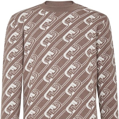 FENDI FW22 Brown Patterned Jacquard Knit Crewneck Sweater. FZX061AL3IF0UHM Purchase FENDI FW22 Brown Patterned Jacquard Knit Crewneck Sweater. FZX061AL3IF0UHM