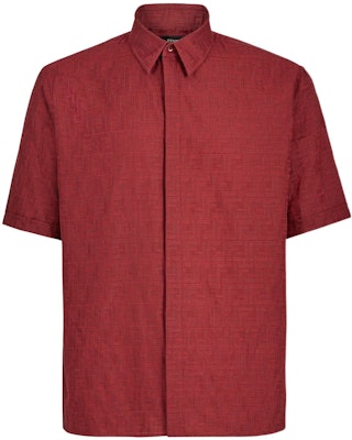 FENDI FW22 Micro Check Solid Short Sleeve Shirt Red FS0795AKEBF01VC Order FENDI FW22 Micro Check Solid Short Sleeve Shirt Red FS0795AKEBF01VC