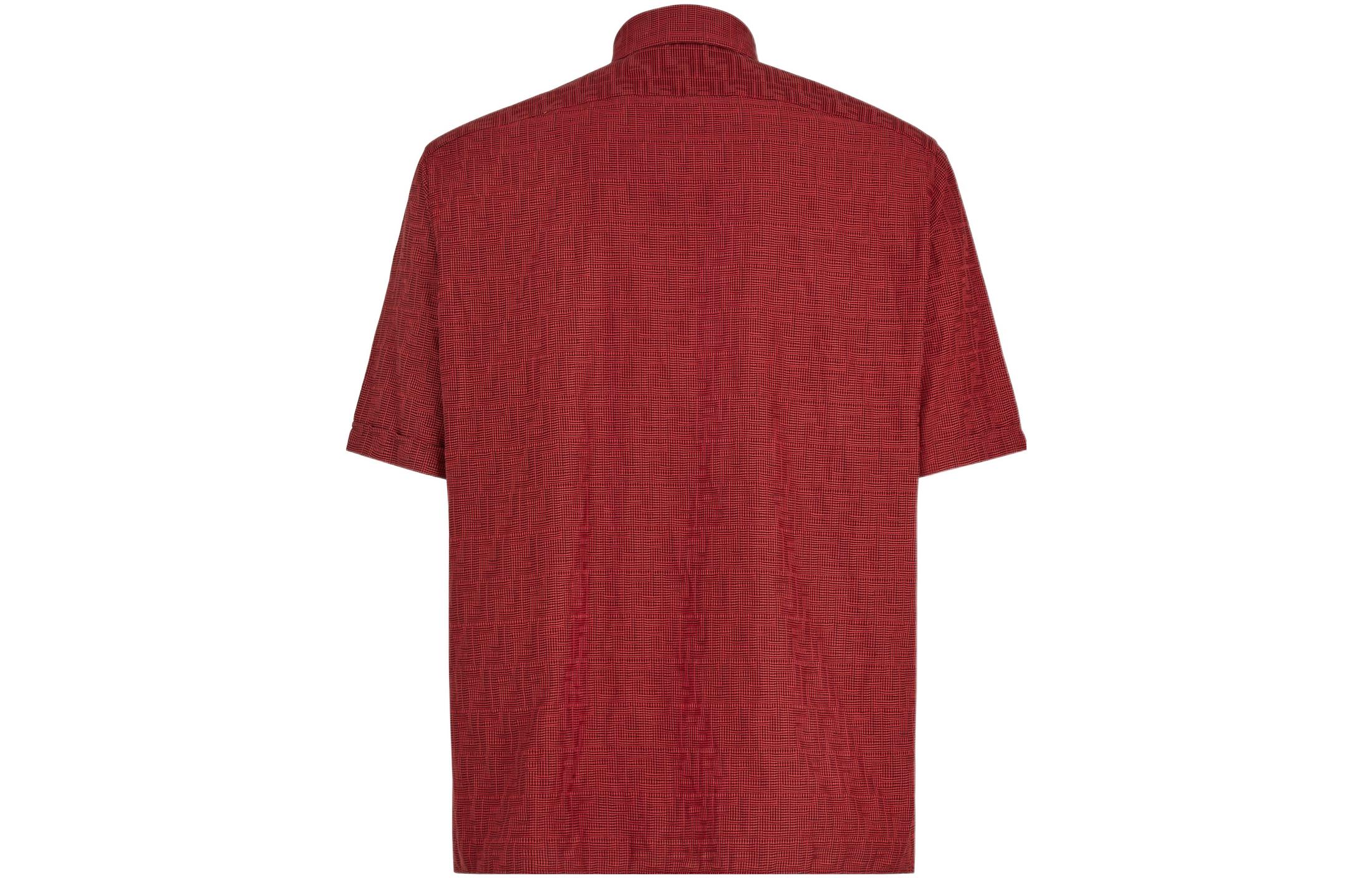 Lookbook FENDI 2022秋冬红色微格纹短袖衬衫 FS0795AKEBF01VC