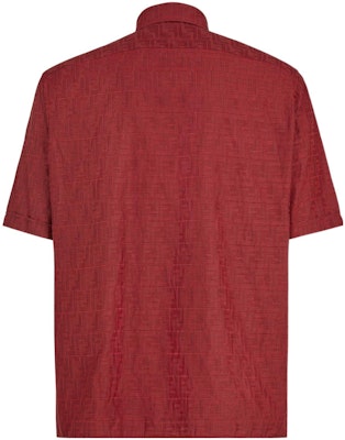 FENDI FW22 Micro Check Solid Short Sleeve Shirt Red FS0795AKEBF01VC Lookbook FENDI FW22 Micro Check Solid Short Sleeve Shirt Red FS0795AKEBF01VC