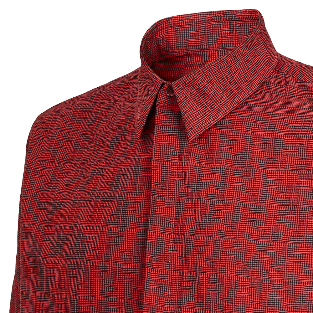 Purchase FENDI 2022秋冬红色微格纹短袖衬衫 FS0795AKEBF01VC