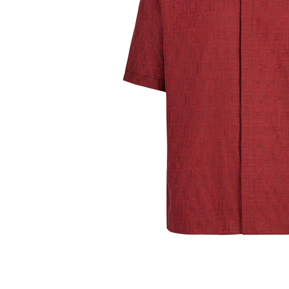 Sizing FENDI 2022秋冬红色微格纹短袖衬衫 FS0795AKEBF01VC
