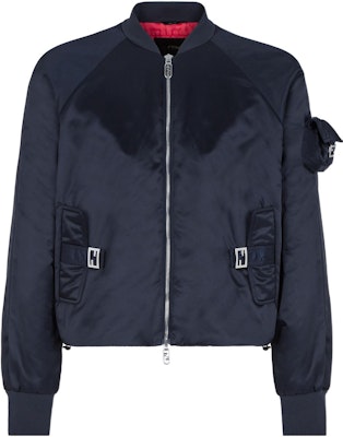 FENDI FW22 Solid Color Baseball Collar Jacket Blue Long Sleeve Casual Outerwear FAA877AM0PF1J79 Buy FENDI FW22 Solid Color Baseball Collar Jacket Blue Long Sleeve Casual Outerwear FAA877AM0PF1J79