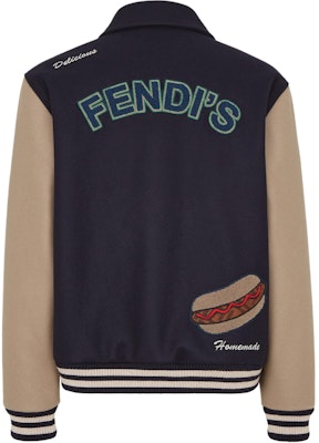 FENDI FW24 米色/藍色拼接標誌印花棒球外套 FW1348ATEAF1R4X Lookbook FENDI FW24 米色/藍色拼接標誌印花棒球外套 FW1348ATEAF1R4X