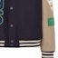 Sizing FENDI FW24 米色/藍色拼接標誌印花棒球外套 FW1348ATEAF1R4X