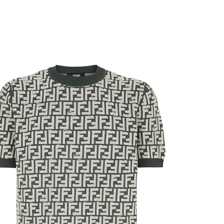 Details for 芬迪 绿色字母印花短袖针织衫. FZX051AR85F1-MTQ