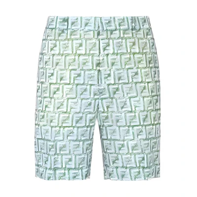 FENDI Green Monogram Print Relaxed Fit Casual Shorts. FB0821AR62F1MTQ